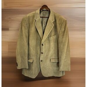 Vintage Blazer 46R Corduroy Tan Wide Wale Sport Coat Jacket Ivy 100% Cotton
